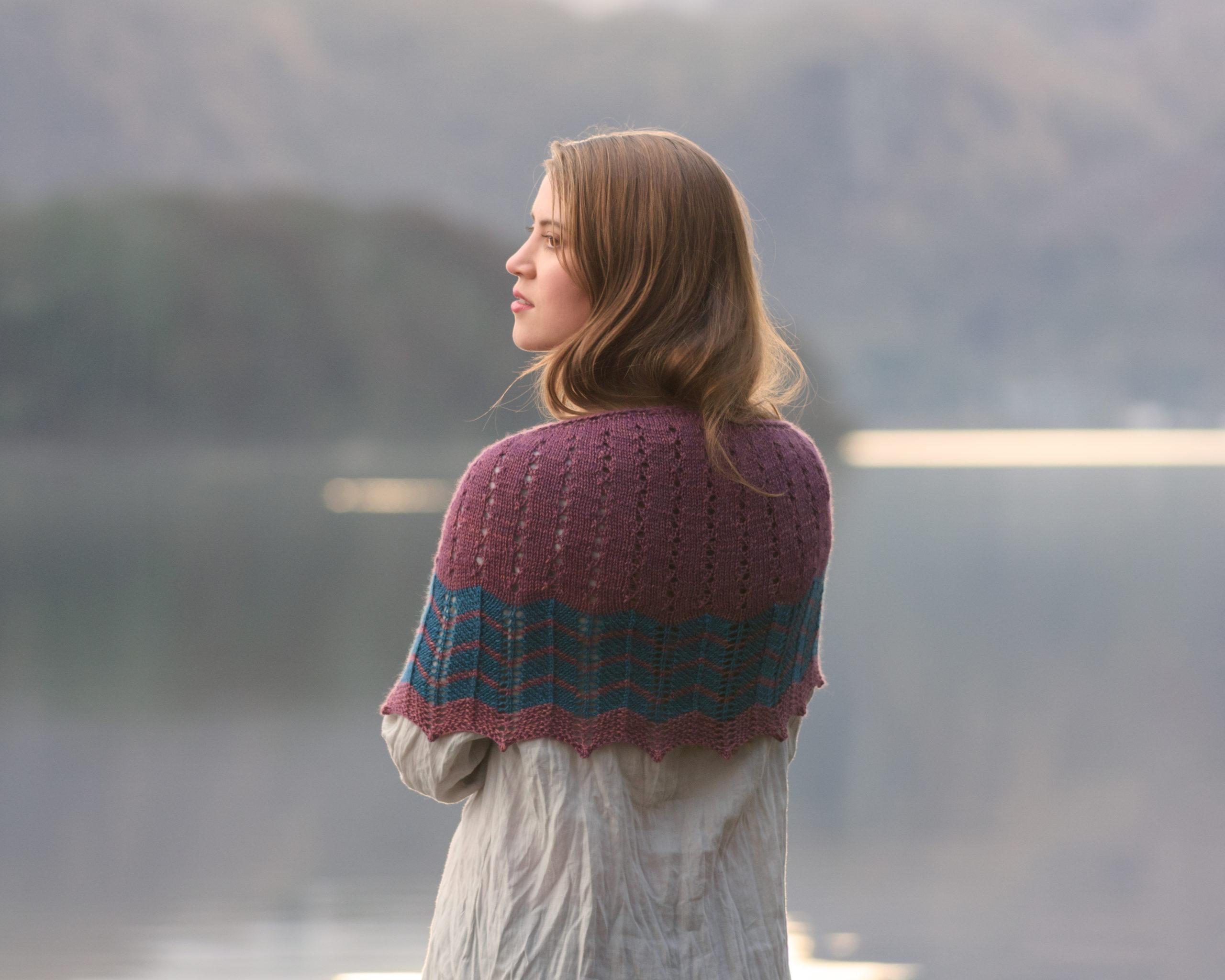 Back of the Tobermory Shawl designed by Helen Stewart of Curious Handmade