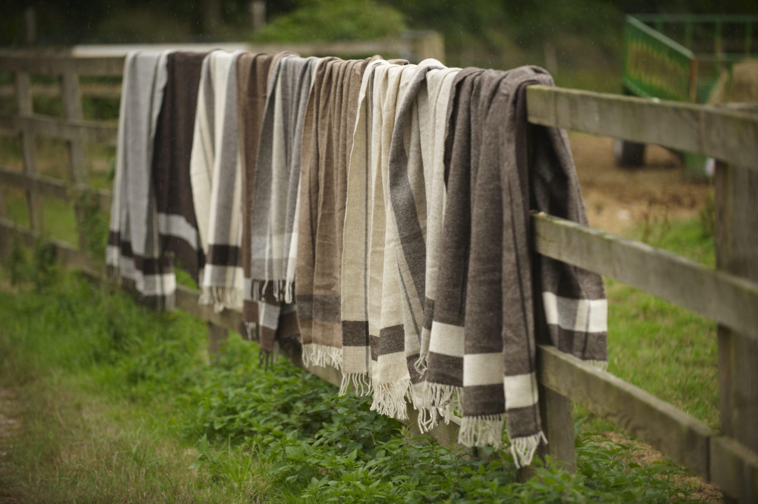 Woven Shetland throws in a wonderful array of natural shades