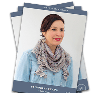 Magazine Covers with Helen Stewart on it and a knitted shawl wrapped around her neck and shoulders