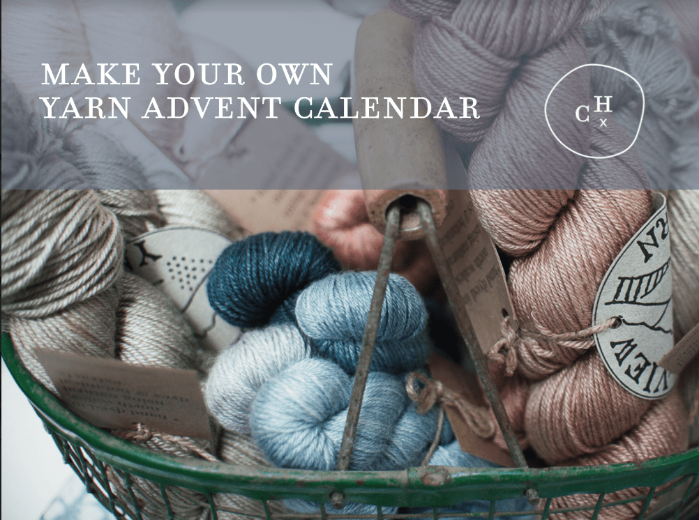 An image of an ebook cover for a make your own yarn advent calendar pdf