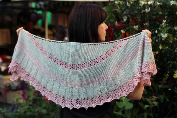 The Curious Collective 2014 is a shawl with a combination of lace and texture