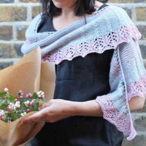 The Curious Collective 2014 is a shawl with a combination of lace and texture