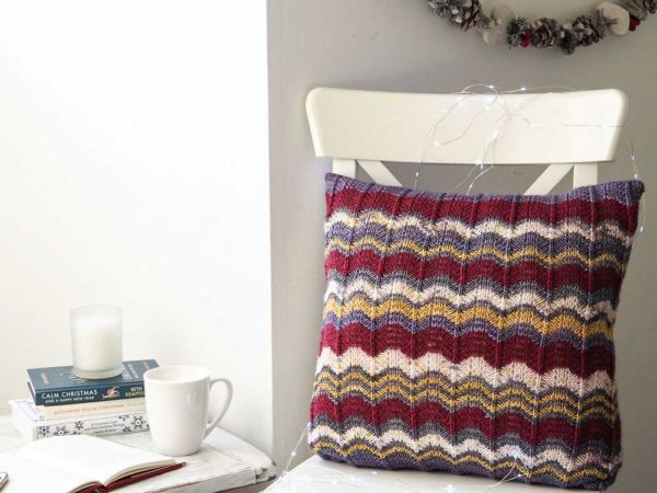 Dwelling Cushion Cover Stripe Knit Pattern