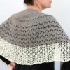 Fairyhill Shawl Knit in Grey and Cream