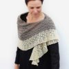 Fairyhill Shawl Knit in Grey and Cream