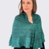 The Floating shawl is inspired by the ocean and a deep green