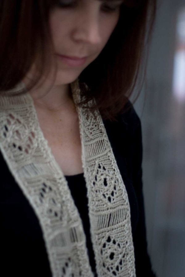 The Jewel Cowl is a lovely sophisticated accessory that can be worn long around the neck or doubled up as a cowl.