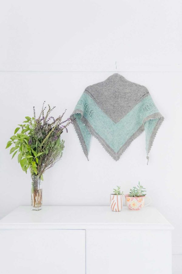 The Lavender Fields Shawl is a calming scarf for the cooler months