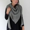 The Little Meg Shawl design is simple, eyelets dotted across a field of stockinette stitch