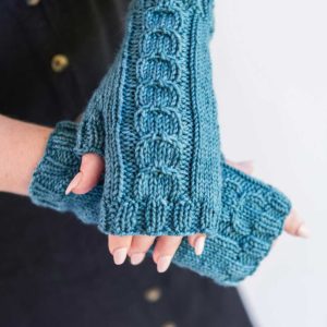The Meet Cute Mitts features a panel of “antler” cable offers knitting interest, and is easy to master even if cable knitting is new to you.