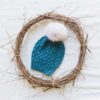 The Montage Hat pattern has deep ribbing and a slightly slouchy fit.
