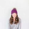 The Montage Hat pattern has deep ribbing and a slightly slouchy fit.