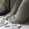 The Sailing School Socks feature a nautical side panel and a decorative stitches, and a heel flap and gusset with a wedge toe finish off.