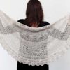 The Sprite's Fen Shawl pattern is written with fingering-weight or lace-weight yarn, giving you options for a lovely, lightweight shawl.