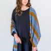 The Wild Bees Wrap is a three-colour rectangular wrap is a fun and engaging knit on a grand scale, with plenty of interest.