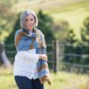 The Wild Bees Wrap is a three-colour rectangular wrap is a fun and engaging knit on a grand scale, with plenty of interest.